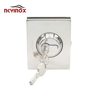 قفل مزدوج من الفولاذ المقاوم للصدأ بالجملة مع مفتاح نحاسي للباب الزجاجي